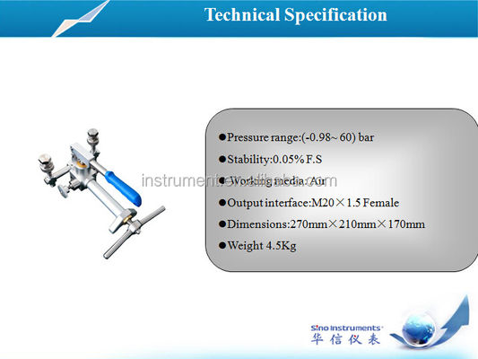 효율적으로 설계된 Pneumatic 압력 비교 펌프 M20X1.5 여성 커넥터